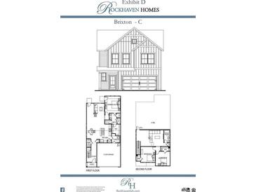 Brixton-C exterior elevation with vertical siding and a two-car garage in a Rockhaven Homes community at 1248 Riverstone Rd, Jonesboro, GA 30238