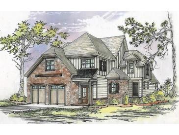 Charming two-story home with a brick facade, dormers, and attached two car garage at 201 Wakehurst Way, Marietta, GA 30064