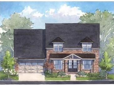 Charming new construction home with brick accents and a well-manicured lawn at 5325 Keepsake Court, Cumming, GA 30040