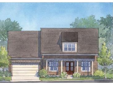Charming two-story home with front porch, attached garage, and professionally landscaped yard at 5349 Memento Trace, Cumming, GA 30040