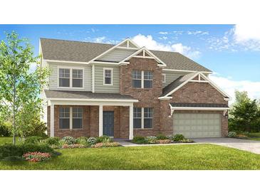 Charming two-story home with a brick facade, landscaped yard, and attached two-car garage at 6180 Misty Hill Ln, Buford, GA 30518