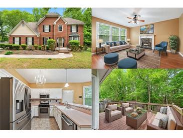 Collage showcasing the home's exterior, living room, kitchen, and outdoor deck at 10044 Point View Dr, Jonesboro, GA 30238