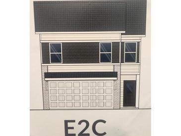 New construction home exterior elevation, featuring a two-car garage and modern design at , Union City, GA 30349