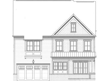 Detailed architectural rendering of a two-story home featuring classic design elements and a prominent garage at 3003 Clayton St, Woodstock, GA 30188