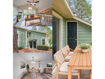 Bright living spaces featuring an office area, outdoor dining space, and an inviting dining room at 1206 Canyon Point Cir, Roswell, GA 30076
