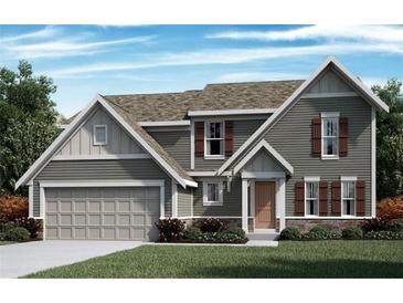 Charming two-story home with gray siding, brown shutters, and a two-car garage at 258 Pickens Bluff Ln, Hiram, GA 30141