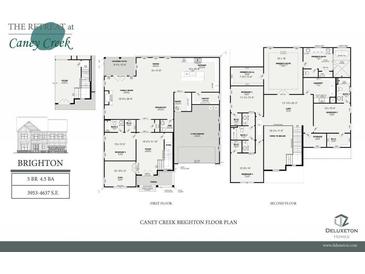 Brighton floor plan featuring five bedrooms, four and a half bathrooms, and spacious layout at 725 Caney Fork Rd, Alpharetta, GA 30005