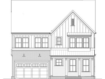 Exterior elevation showcasing a two-story home with a brick garage and covered entry at 200 Dawson Dr, Woodstock, GA 30188