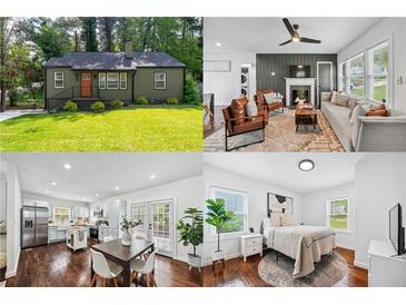 Charming home featuring a well-manicured lawn, an orange front door, and a cozy, inviting atmosphere at 2106 Penrose Dr, Atlanta, GA 30344