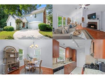 Charming two-story home featuring a well-manicured lawn and a curved driveway leading to an attached two-car garage at 732 S Fairfield Dr, Peachtree City, GA 30269
