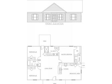 Detailed floor plan showcasing the layout of the home, including bedrooms, bathrooms, and living spaces at 42 Woodhaven Path, Rockmart, GA 30153