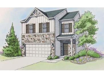 Charming two-story home featuring stone accents, vertical siding, and a two-car garage at 2693 Jordan Ln, Lithia Springs, GA 30122