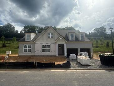 Charming new construction home featuring a covered front entry and two-car garage at 313 Willow Cv, Canton, GA 30114