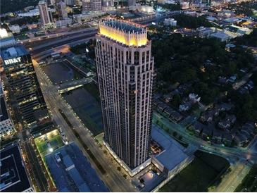 An eye-level view of an upscale condominium highlighting nearby cityscapes and roads at 270 17Th Nw St # 3606, Atlanta, GA 30363