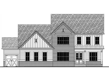Detailed architectural drawing of a two-story home with brick and siding at 3435 Dr Bramblett Rd, Cumming, GA 30028