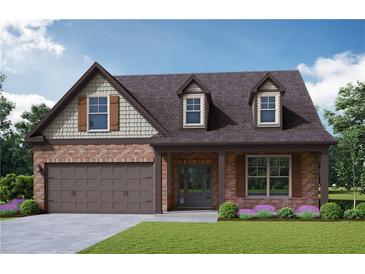 Charming two-story home with brick facade, dormer windows, well-kept lawn, and an attached garage at 3806 Lockaby Way, Lawrenceville, GA 30044