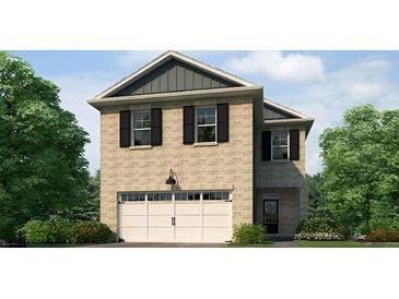 Charming two-story home with a brick facade, attached garage, and well-maintained landscaping at 6131 Knickerbocker St, Mableton, GA 30126