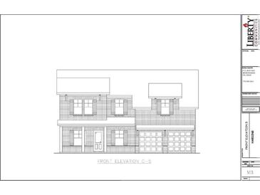 Rendering of a two-story brick home with a garage and symmetrical window layout at 250 Crabapple Rd, Mcdonough, GA 30253