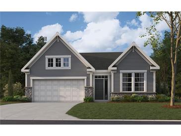 Charming single-Gathering home with a well-manicured lawn, stone accents, attached garage, and inviting front entrance at 148 Laurel Farms Ln, Dallas, GA 30157