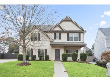 Charming two-story home featuring well-maintained landscaping and a welcoming front entrance at 203 Creek View Ln, Acworth, GA 30102