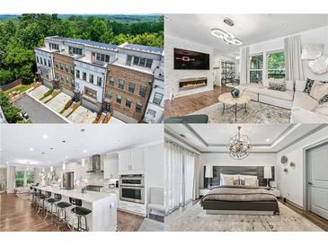 Stunning townhome exterior showcasing modern design and meticulous landscaping with wooded scenery at 1049 Brandsford Nw St # 27-01, Atlanta, GA 30318