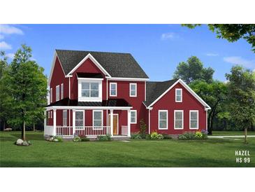 Charming two-story home featuring a welcoming front porch and vibrant red siding at 4114 Valleyview Ct, Mcdonough, GA 30252