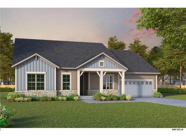 Charming single-story home with a landscaped front yard and a welcoming covered porch at 608 Barnfield Way, Dallas, GA 30157