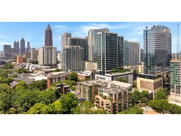 Stunning aerial view of Atlanta skyline showcases the surrounding neighborhood at 905 Juniper Ne St # 805, Atlanta, GA 30309
