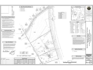 Detailed land survey map for the property with topography, boundaries, and reference points at 1694 Herrington Rd, Lawrenceville, GA 30043