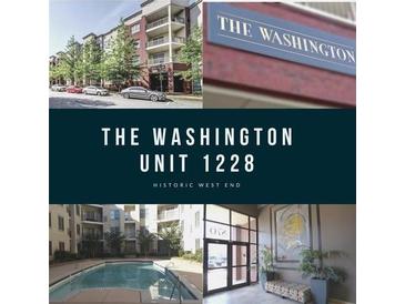 A stunning exterior shot of The Washington, showcasing its beautiful architecture and welcoming pool at 870 Mayson Turner Nw Rd # 1228, Atlanta, GA 30314