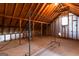 Unfinished attic space with exposed beams, wood flooring and possible storage space at 1875 Highway 142 E, Covington, GA 30014