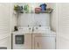 Convenient laundry room with washer, dryer, and storage shelves at 4248 Brighton Nw Way, Kennesaw, GA 30144