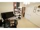 Bedroom with a ceiling fan, decorated with an American flag, and a view into the hallway at 121 Pinnacle Ln, Mcdonough, GA 30253