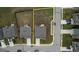 Aerial shot of home with yellow boundary line, highlighting the property lines at 1223 Hartwell Rd, Locust Grove, GA 30248
