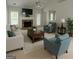 Comfortable living room featuring a fireplace, vaulted ceiling, and neutral colors at 1461 Hada Ln, Lawrenceville, GA 30043