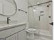 Modern bathroom with white vanity and walk-in shower at 150 Dockside Dr # 382, Fayetteville, GA 30215