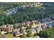 Aerial view of a suburban neighborhood with tree lined streets and various housing styles at 4424 Bellwood Cir, Atlanta, GA 30349