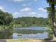 Scenic lake view with trees reflecting on the water's surface, offering a serene natural setting at 4424 Bellwood Cir, Atlanta, GA 30349
