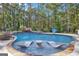 Relaxing pool area with waterfall, swim-up seating, and basketball at 140 Haddock Pt, Brooks, GA 30205