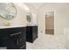 Modern bathroom with double vanity and tile floors at 1241 Lambeth Se Way, Conyers, GA 30013