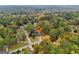 Wide aerial shot of the property with lush tree coverage in neighborhood at 1973 Glendale Dr, Decatur, GA 30032