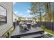 Modern deck with seating area and a fire pit at 5602 Waverly Park, Atlanta, GA 30349
