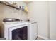 Laundry room with washer, dryer, and shelving at 5602 Waverly Park, Atlanta, GA 30349