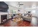 Living room with gray sectional sofa and fireplace at 5602 Waverly Park, Atlanta, GA 30349