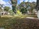 Spacious backyard with mature trees, a partially fenced yard, and plenty of green space at 4239 Newcomb Rd, Decatur, GA 30034