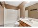 Clean bathroom with tub, toilet and vanity at 512 Hillside Trl, Woodstock, GA 30188