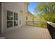 View of a large deck with wood railings, offering ample space for outdoor enjoyment at 85 Bloomfield Way, Sharpsburg, GA 30277