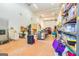 Spacious garage contains storage shelves and boxes at 242 Kirkley Rd, Tyrone, GA 30290