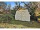 Well-maintained shed in a grassy backyard setting at 6063 Cristie Dr, Ellenwood, GA 30294