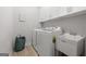 Convenient laundry room with washer, dryer, and utility sink at 209 Enfield Ln, Mcdonough, GA 30252